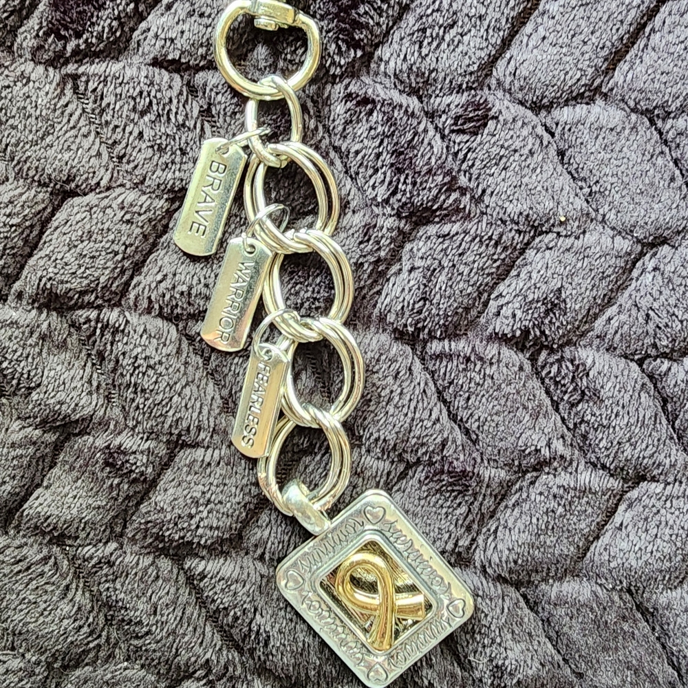 Hand Crafted Silver and Gold Key Holder Bag charm - Picture 2 of 7